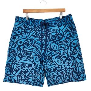 EDDIE BAUER Mens Blue // Navy Board Shorts - Swim Trunks - Like New - Size XL